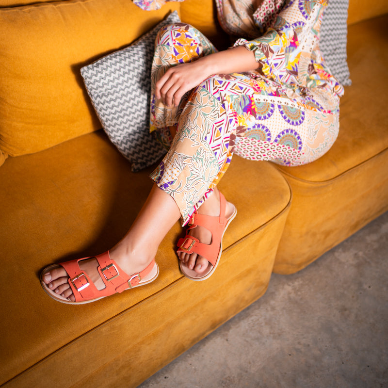 Coqueflex - Sandalia Respetuosa - Suede Coral 1560PL