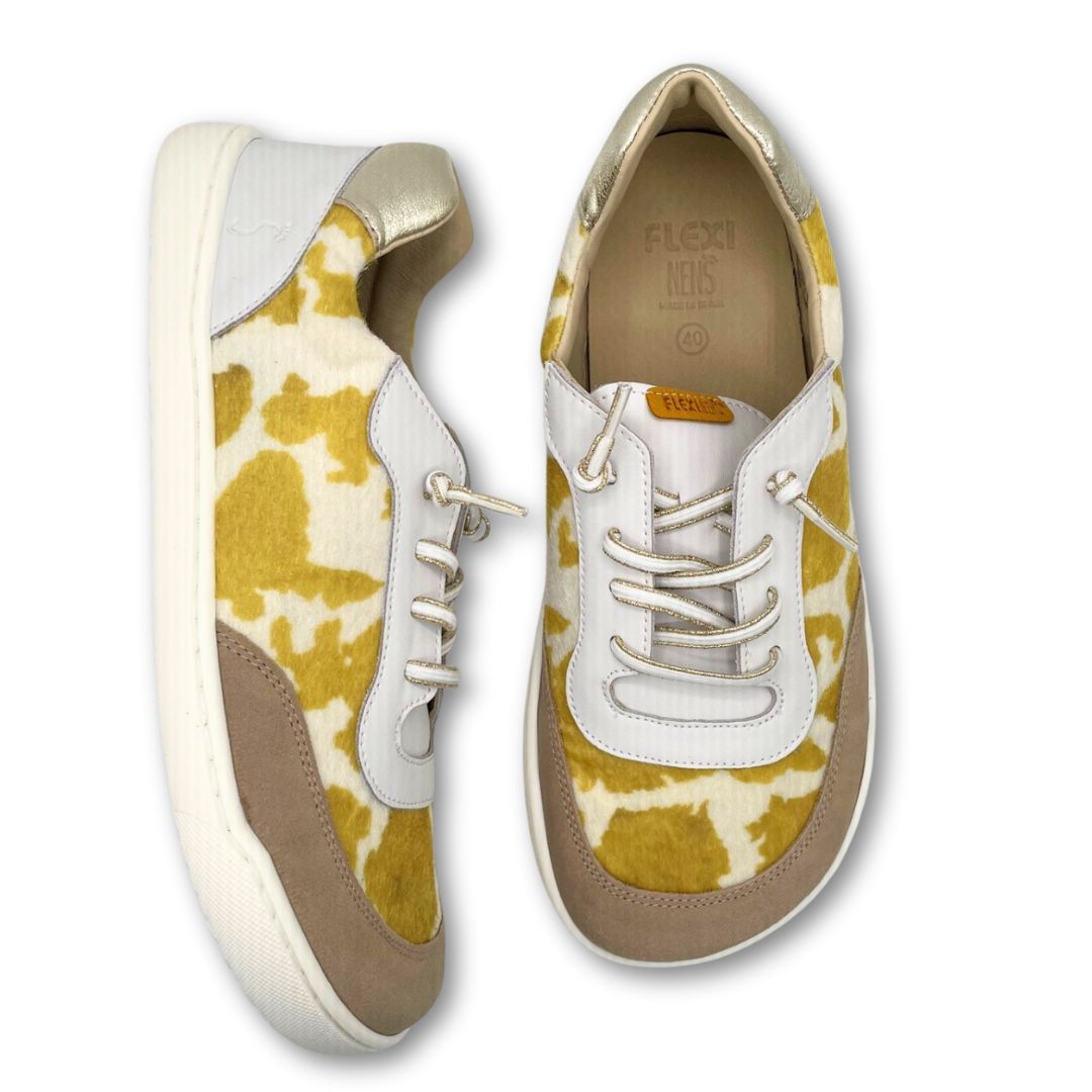 Zapatillas Deportivas Barefoot Adulto - FlexiNens - Vaca Amarilla - 9018X