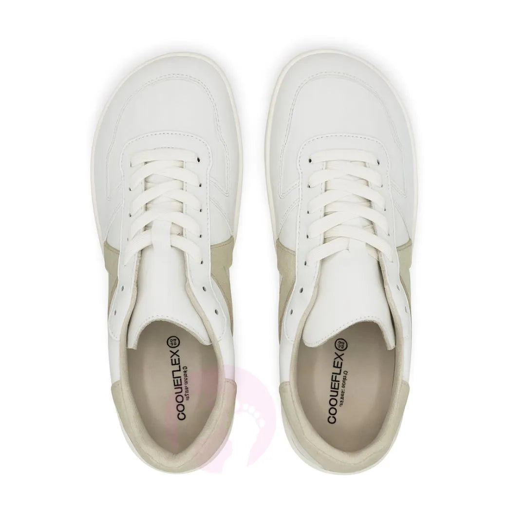 Coqueflex - Zapatilla Deportiva Barefoot Adulto  - 4389 Blanco Latte Microfibra