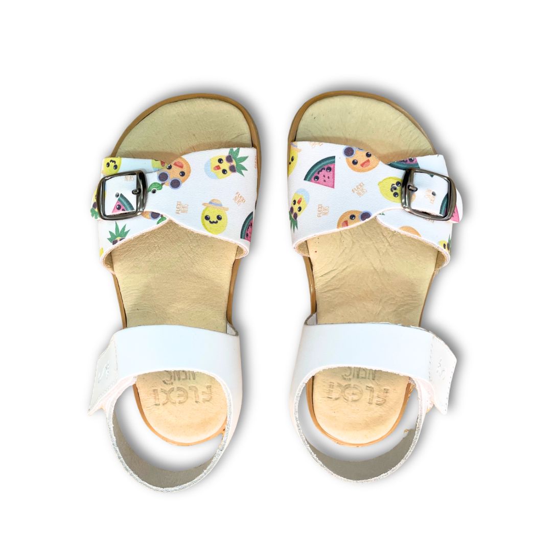 Sandalias Barefoot 5183-Li - Flexinens - Piel - Blanco Estampado