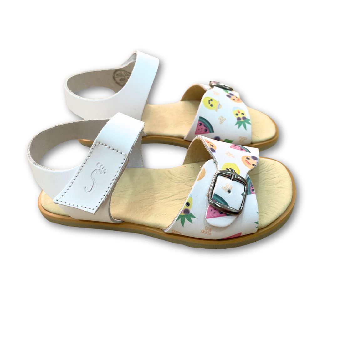 Sandalias Barefoot 5183-Li - Flexinens - Piel - Blanco Estampado