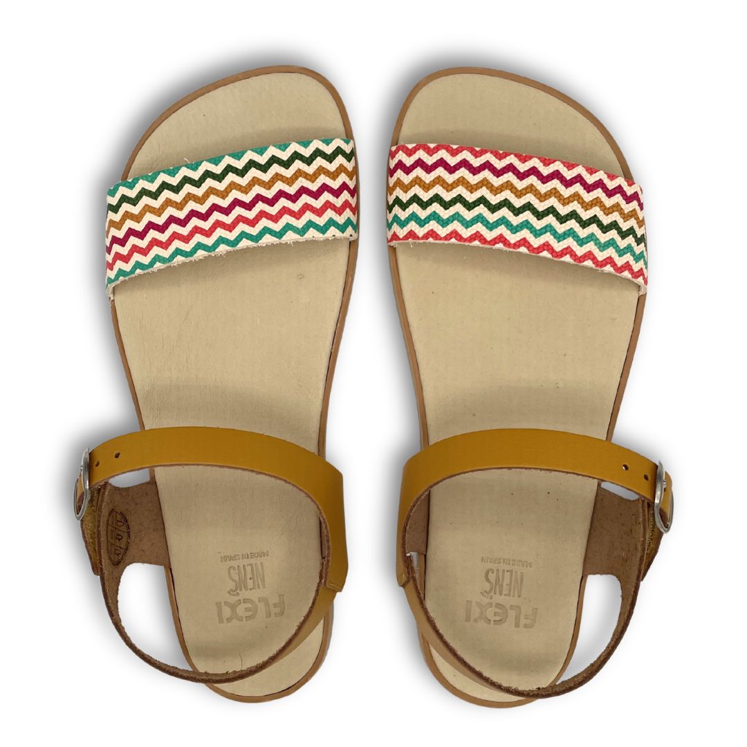 Sandalias Barefoot 5752-PR- FlexiNens - Mostaza Multicolor