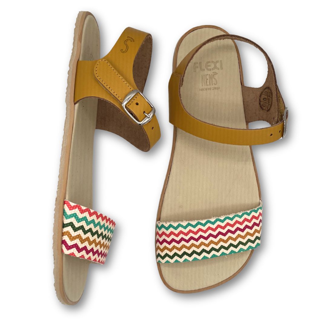 Sandalias Barefoot 5752-PR- FlexiNens - Mostaza Multicolor