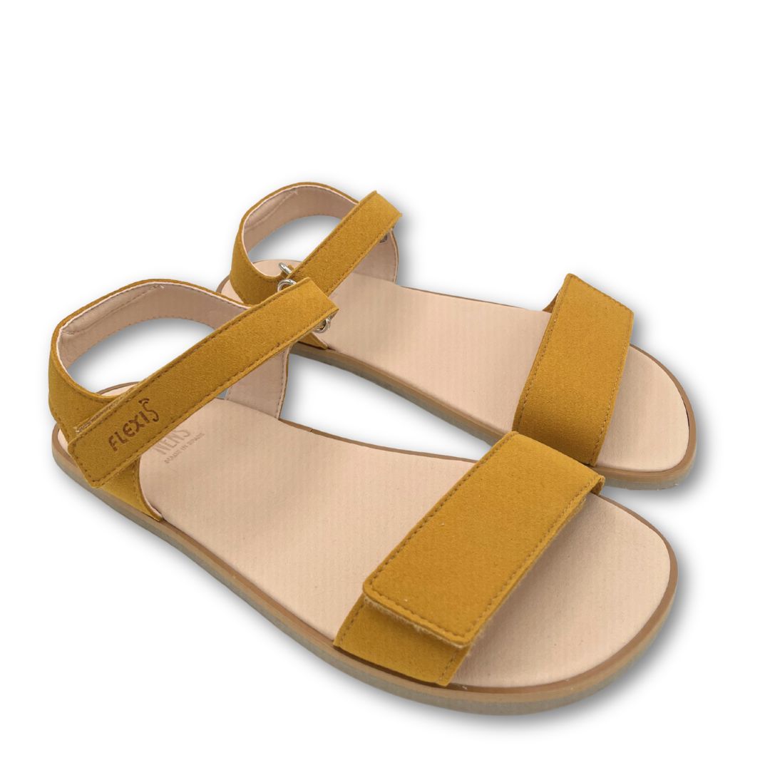 Sandalias Barefoot 70145-LI- FlexiNens - Microfibra Mostaza