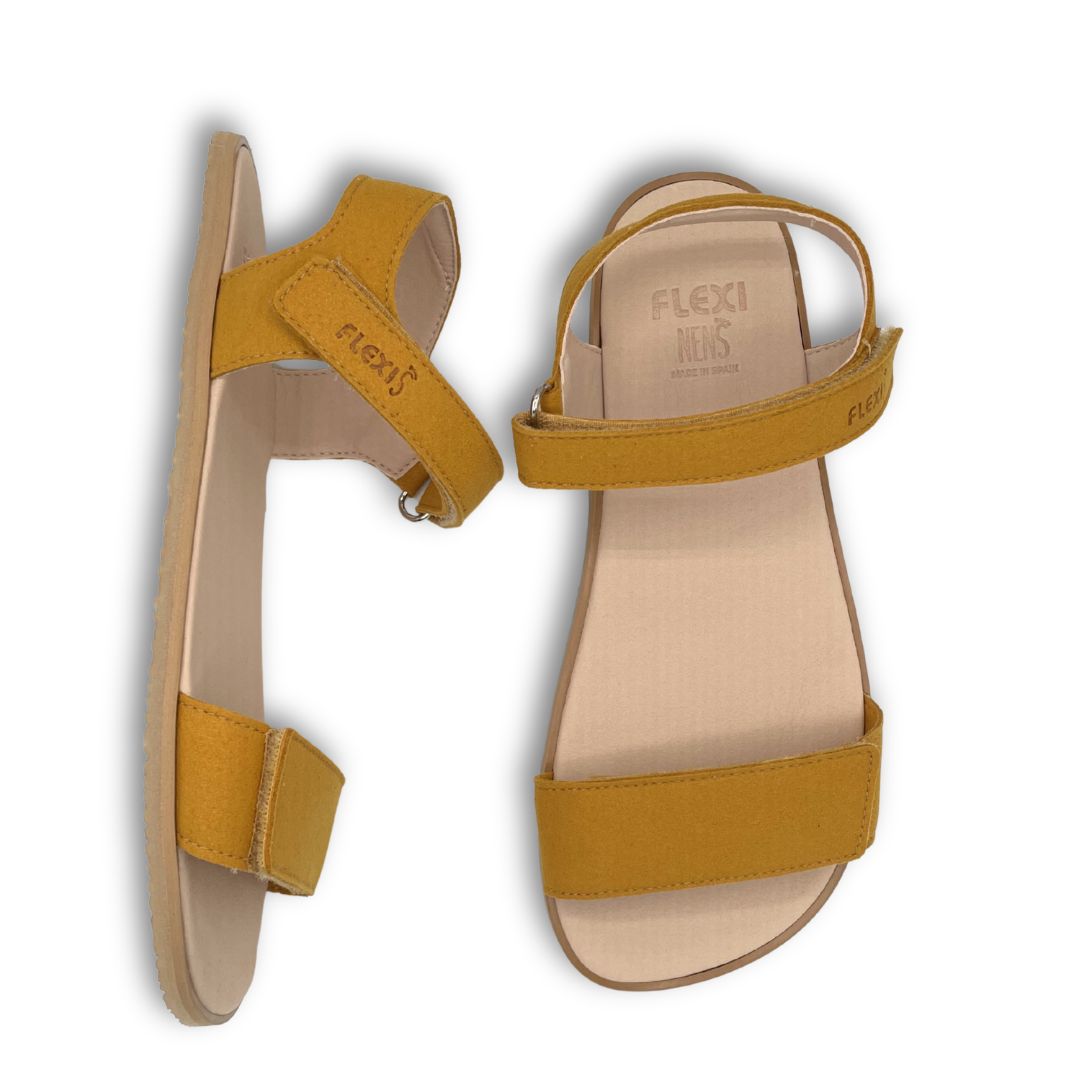 Sandalias Barefoot 70145-LI- FlexiNens - Microfibra Mostaza