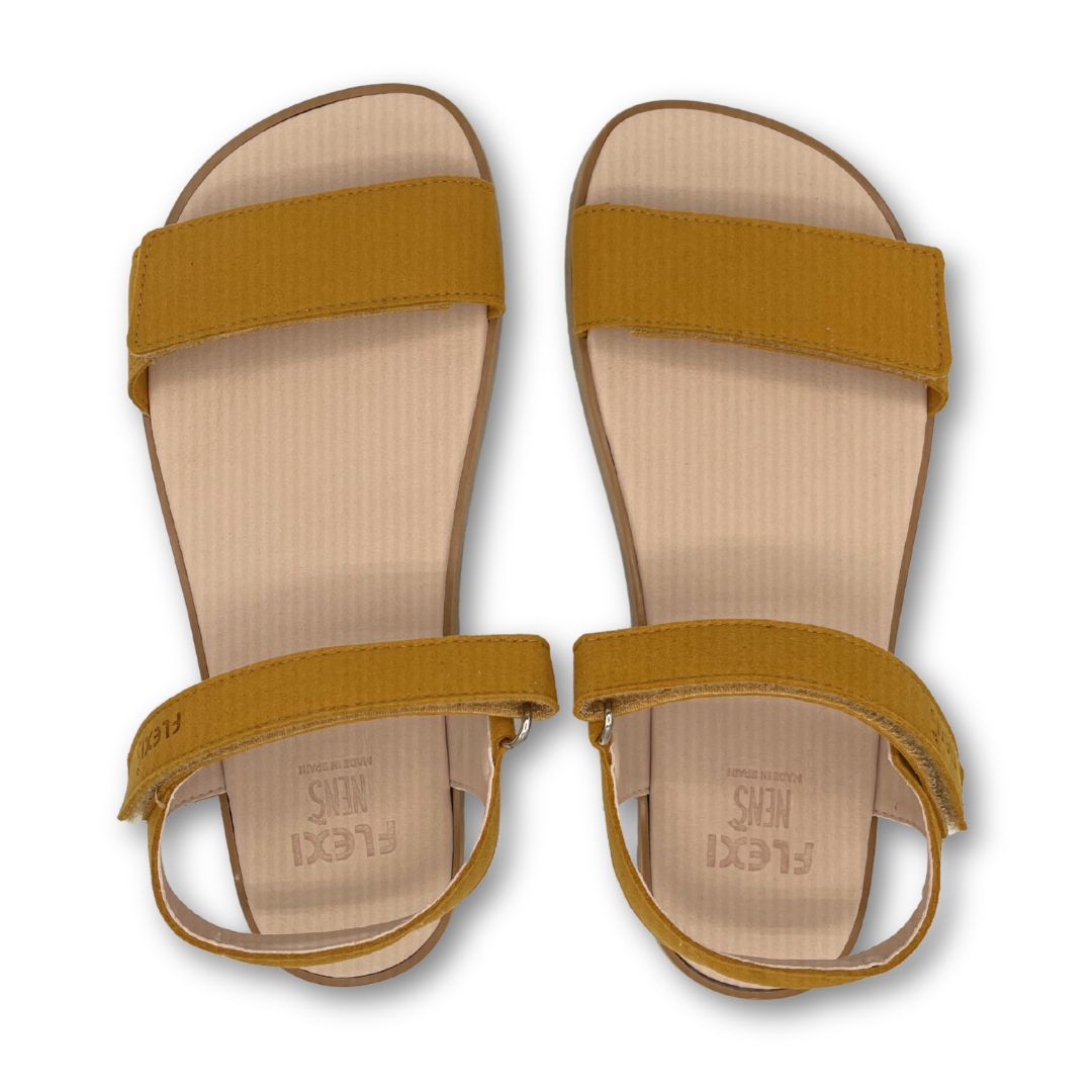 Sandalias Barefoot 70145-LI- FlexiNens - Microfibra Mostaza