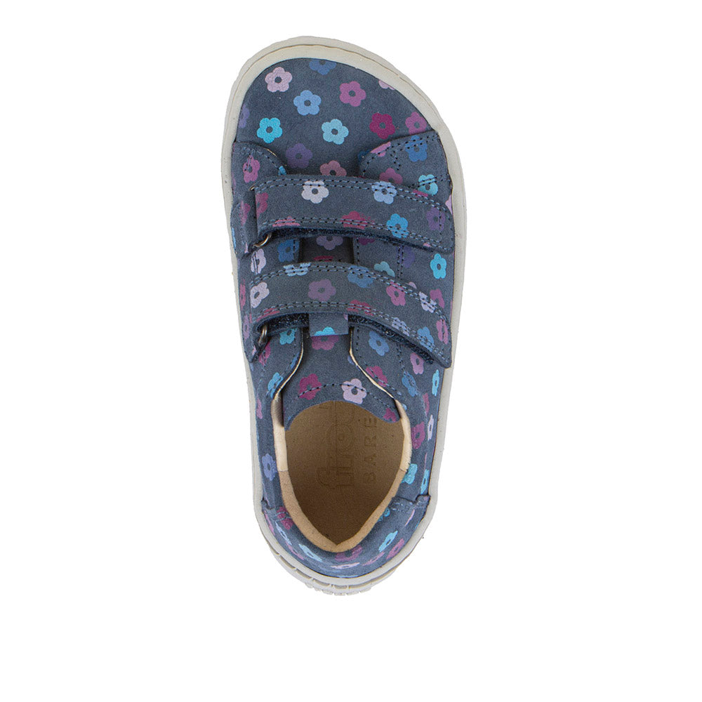 Zapatillas Deportivas Barefoot Base - Piel Hidrófuga - Azul Flores G3130276-9