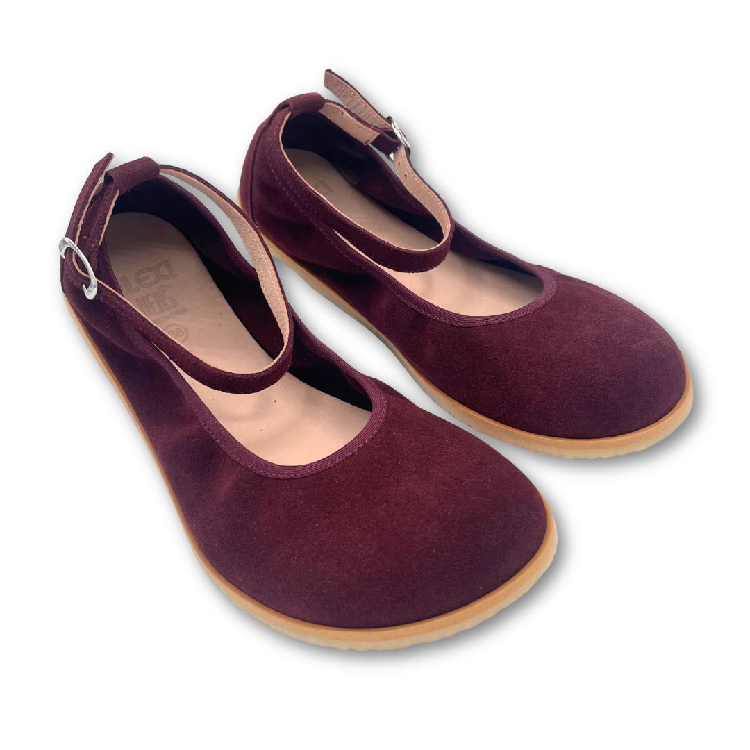 Bailarinas Merceditas Barefoot Adulto - FlexiNens - Serraje Burdeos  8250-C