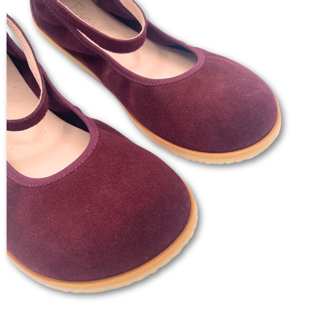 Bailarinas Merceditas Barefoot Adulto - FlexiNens - Serraje Burdeos  8250-C