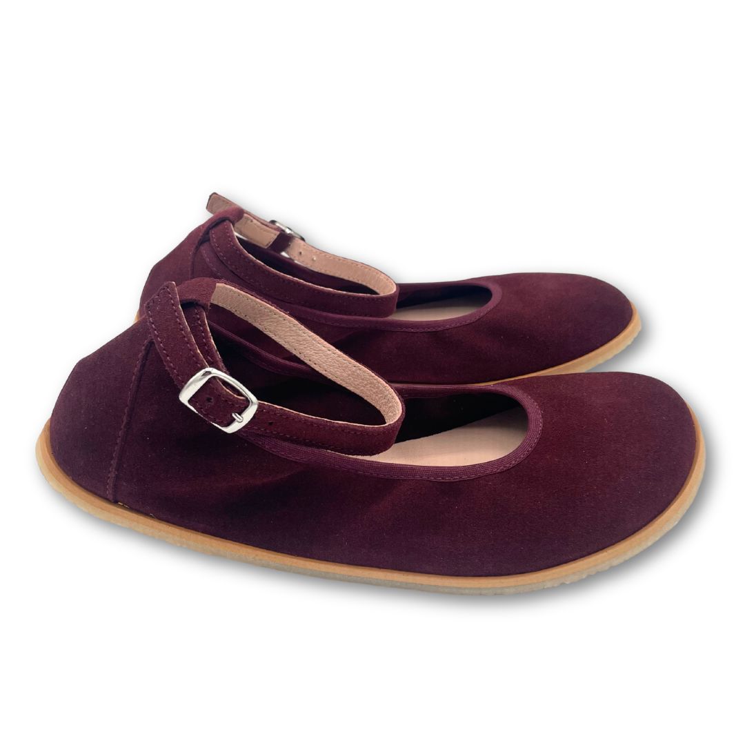 Bailarinas Merceditas Barefoot Adulto - FlexiNens - Serraje Burdeos  8250-C