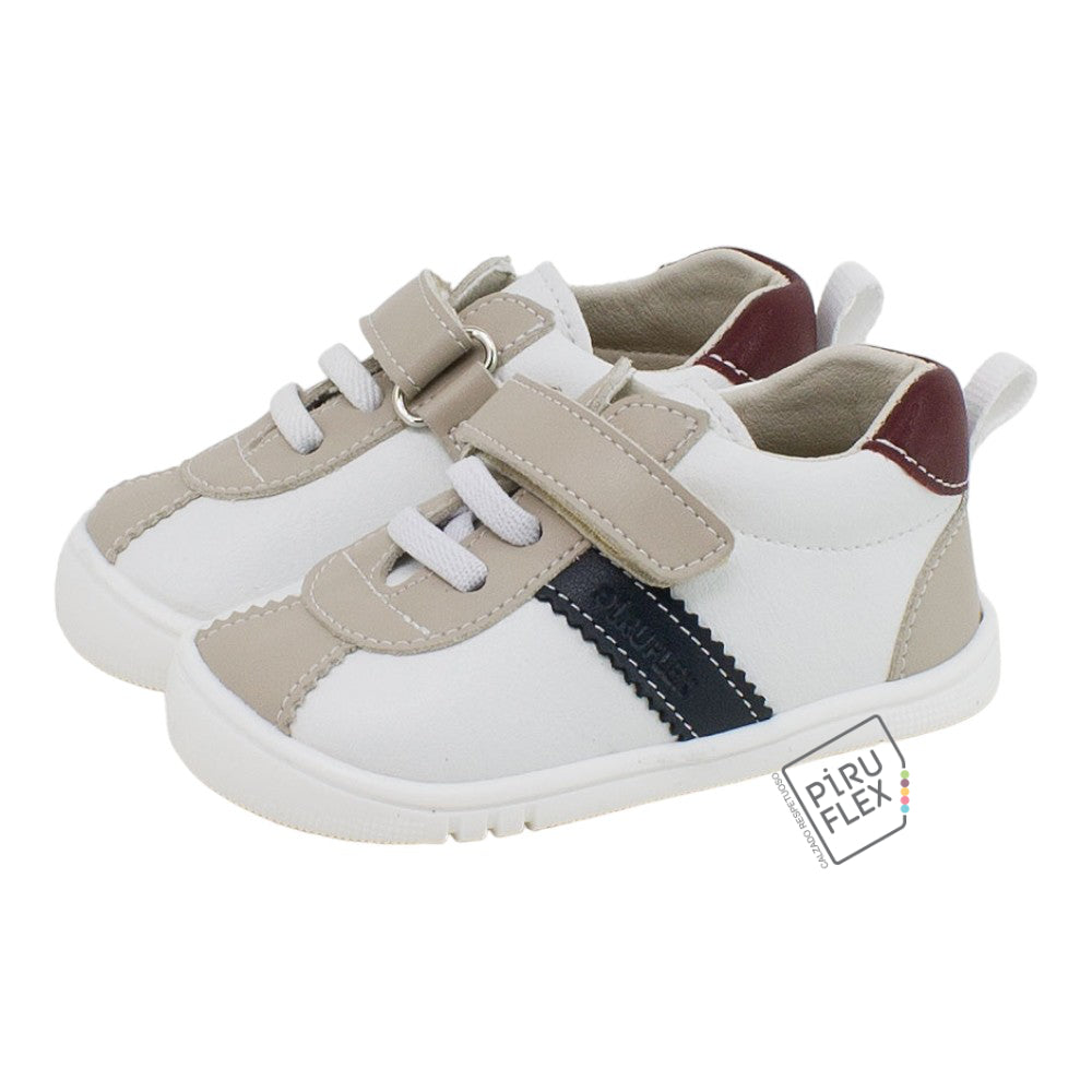 Piruflex - Deportivas Barefoot Veganas - Blanco Combinado PF178