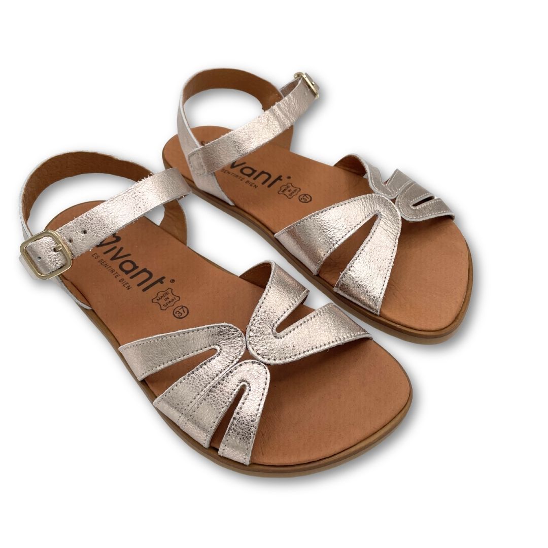 Sandalia Barefoot Adulto - Vivant - V-Velvet Metal Platino