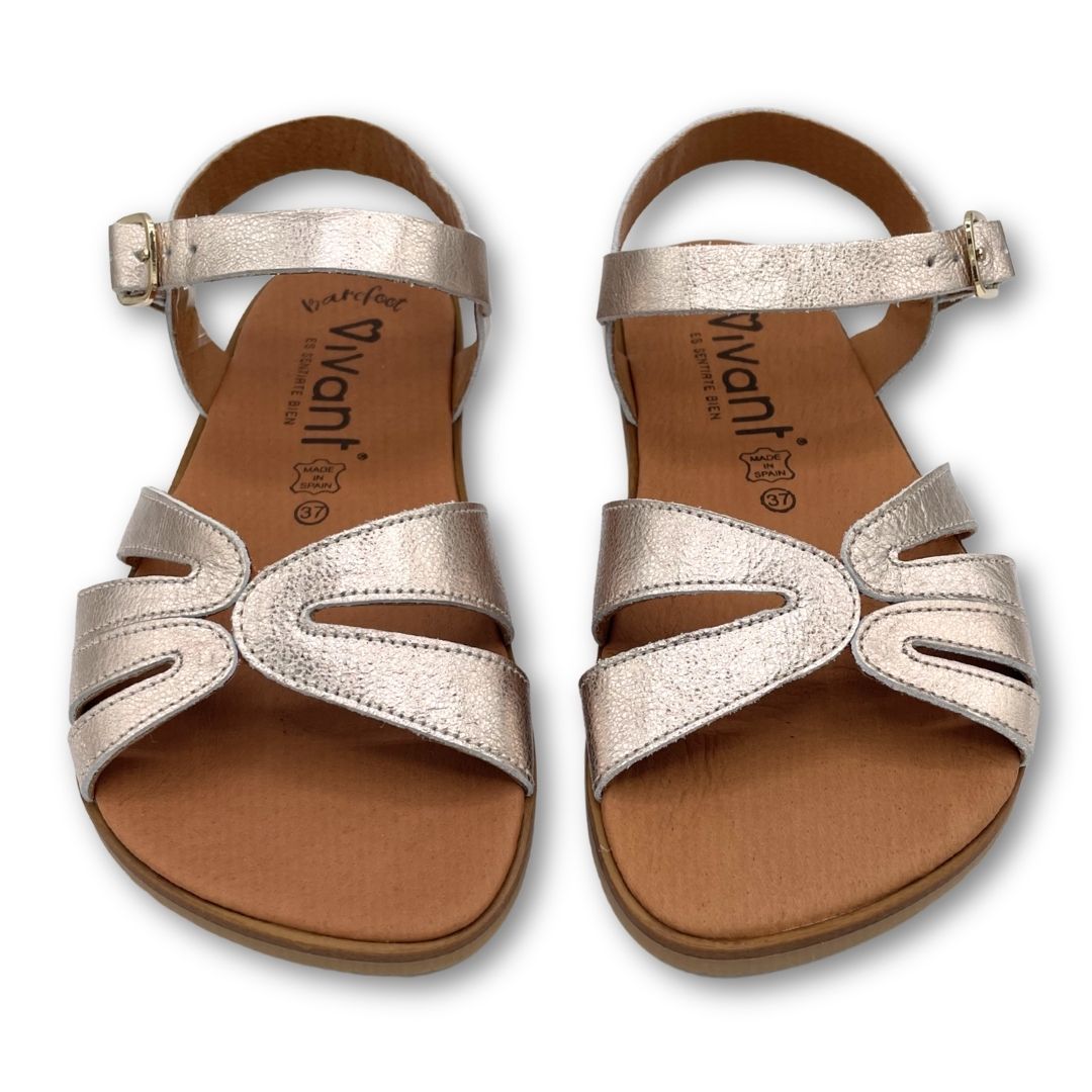 Sandalia Barefoot Adulto - Vivant - V-Velvet Metal Platino