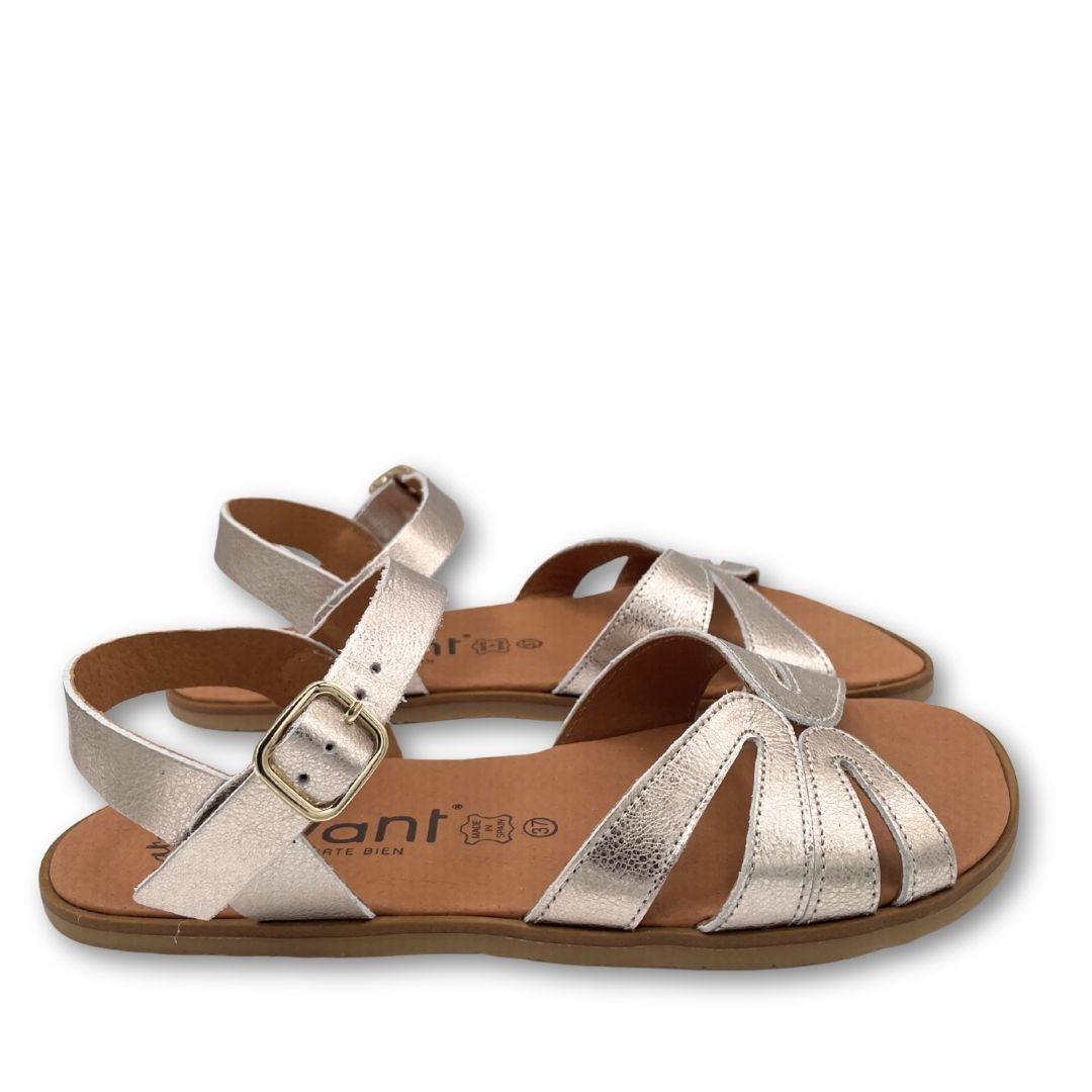 Sandalia Barefoot Adulto - Vivant - V-Velvet Metal Platino