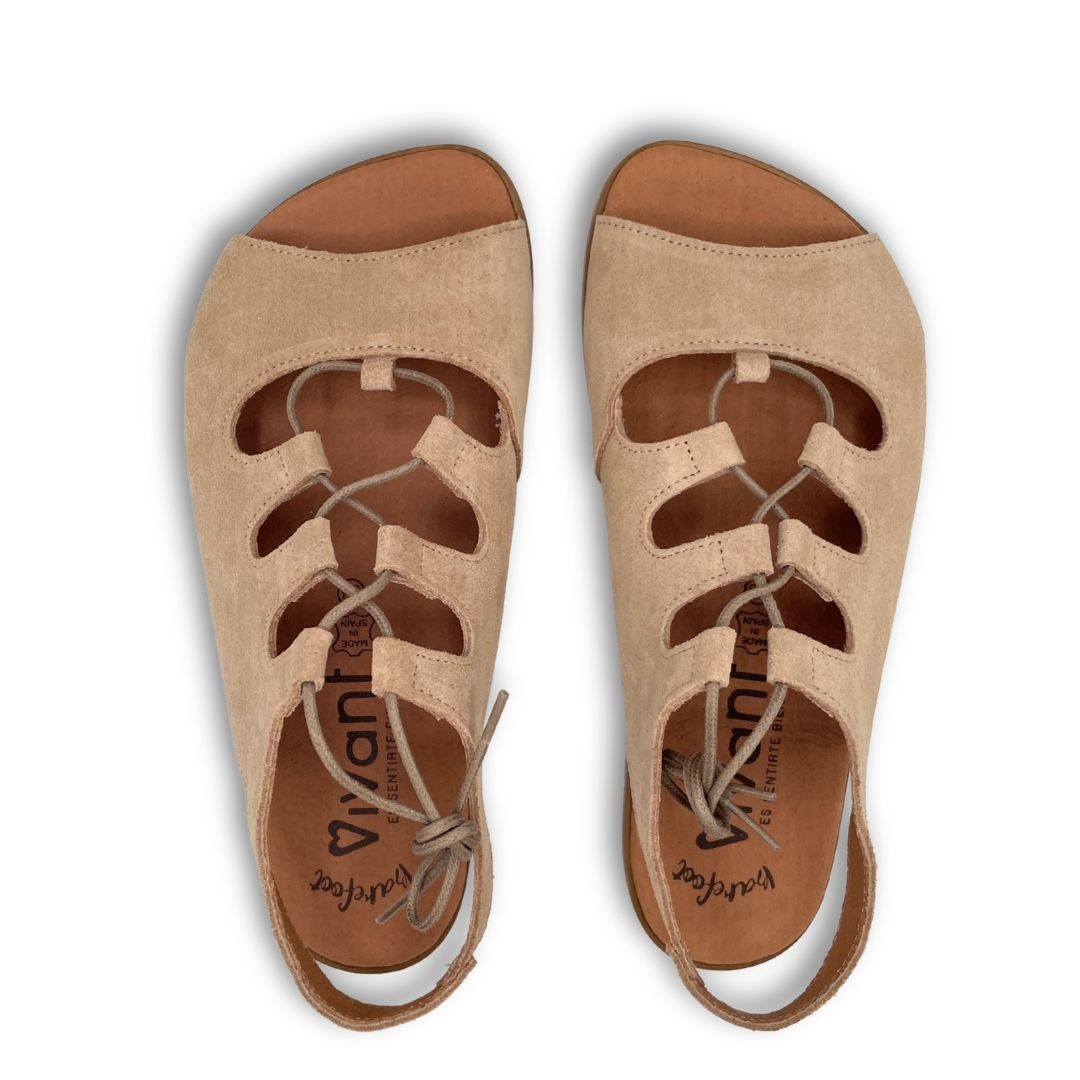 Sandalia Barefoot Adulto - Vivant - Ébano Serraje Camello