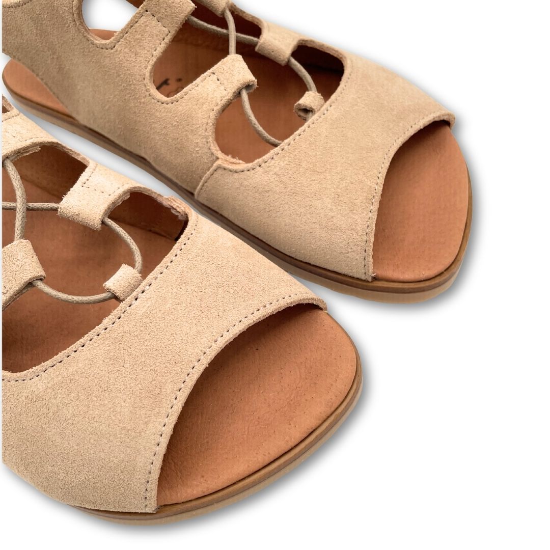Sandalia Barefoot Adulto - Vivant - Ébano Serraje Camello