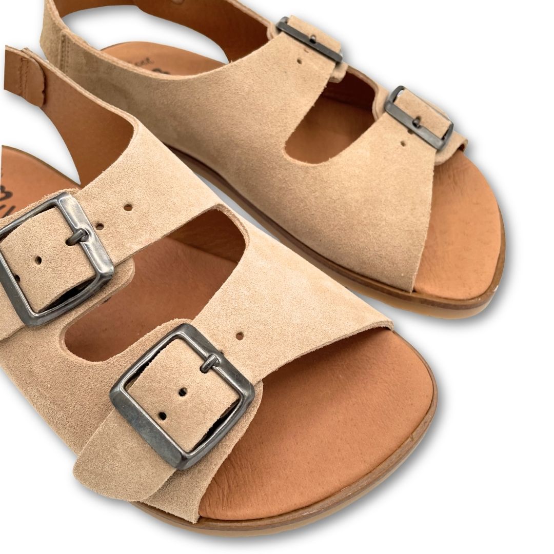 Sandalia Barefoot Mujer - Vivant - Semilla Serraje Camello
