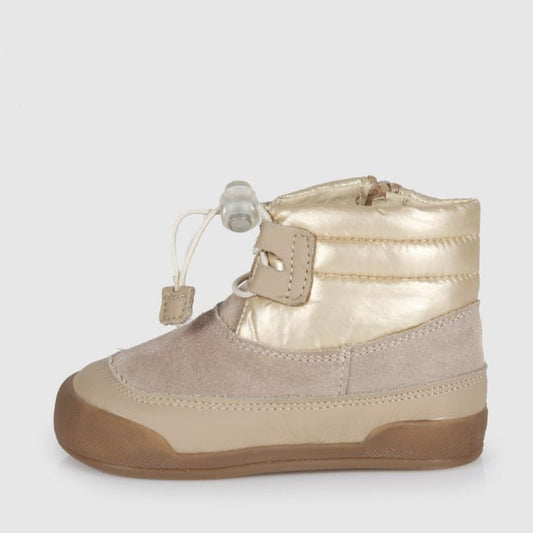 Blanditos by Crio´s - Botines Piel Serraje y Textil - Berna Arena
