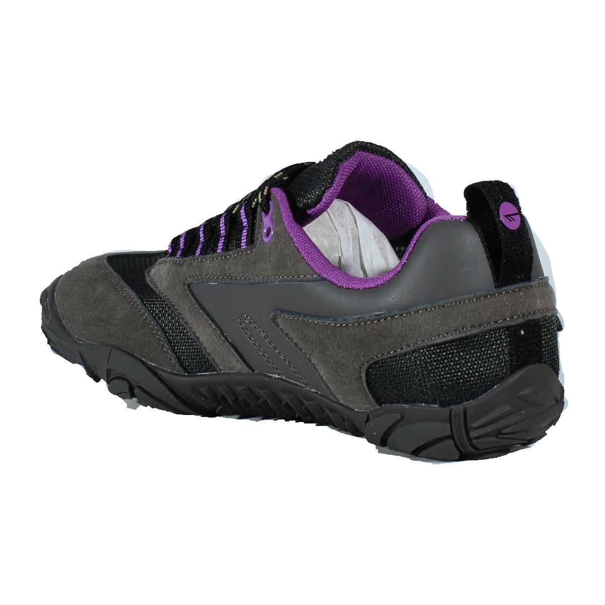 Zapatillas Impermeables Trekking Barefoot - Hi-Tec - Fígaro Low WP Gris Púrpura Mujer