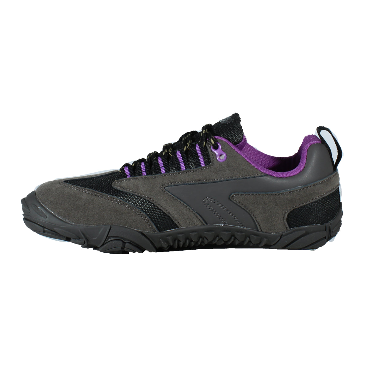 Zapatillas Impermeables Trekking Barefoot - Hi-Tec - Fígaro Low WP Gris Púrpura Mujer