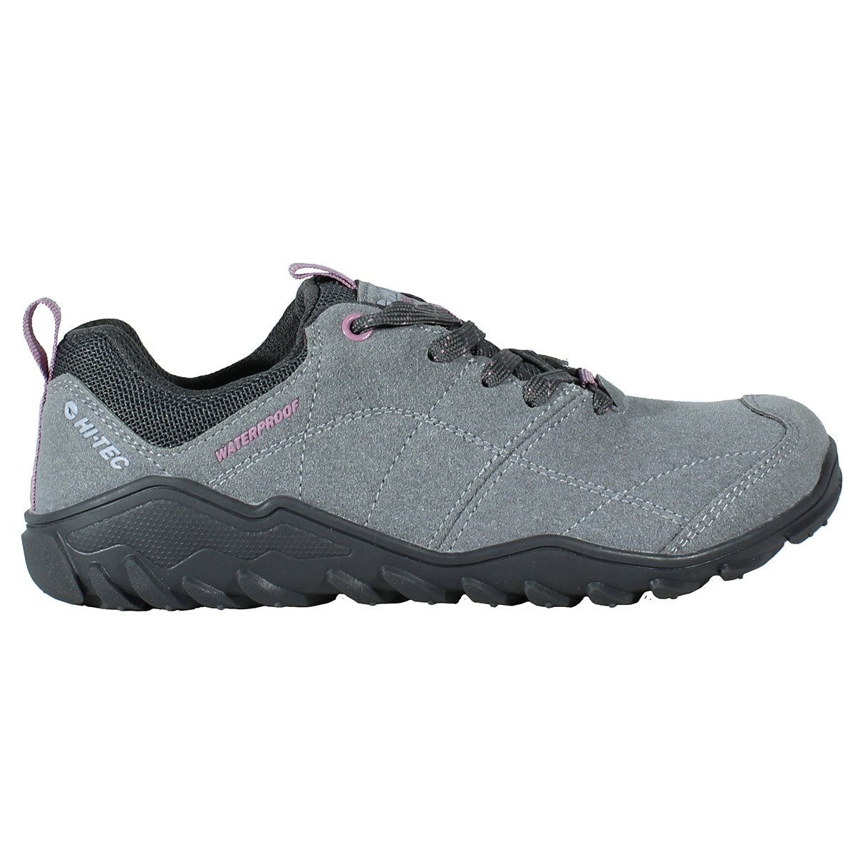 Zapatillas Impermeables Trekking Barefoot - Hi-Tec - Loma WP Gris Rosa Mujer