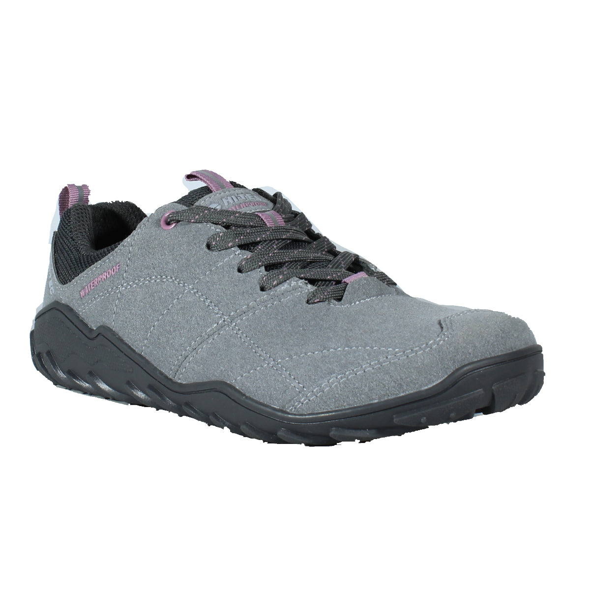 Zapatillas Impermeables Trekking Barefoot - Hi-Tec - Loma WP Gris Rosa Mujer